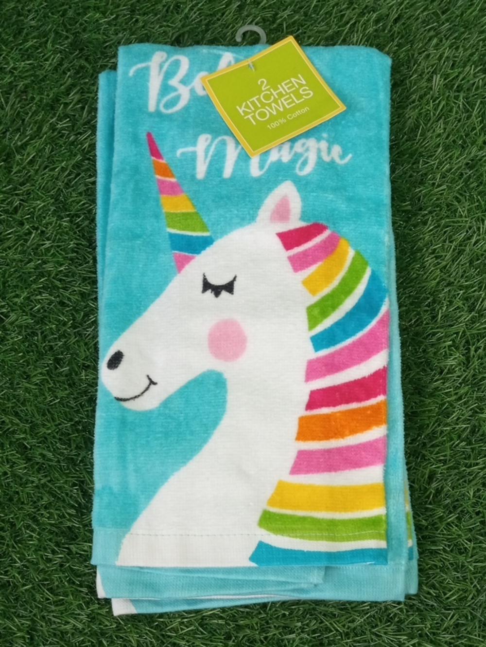 🏠 Ritz Unicorn Kitchen Towel - Turquoise Rainbow